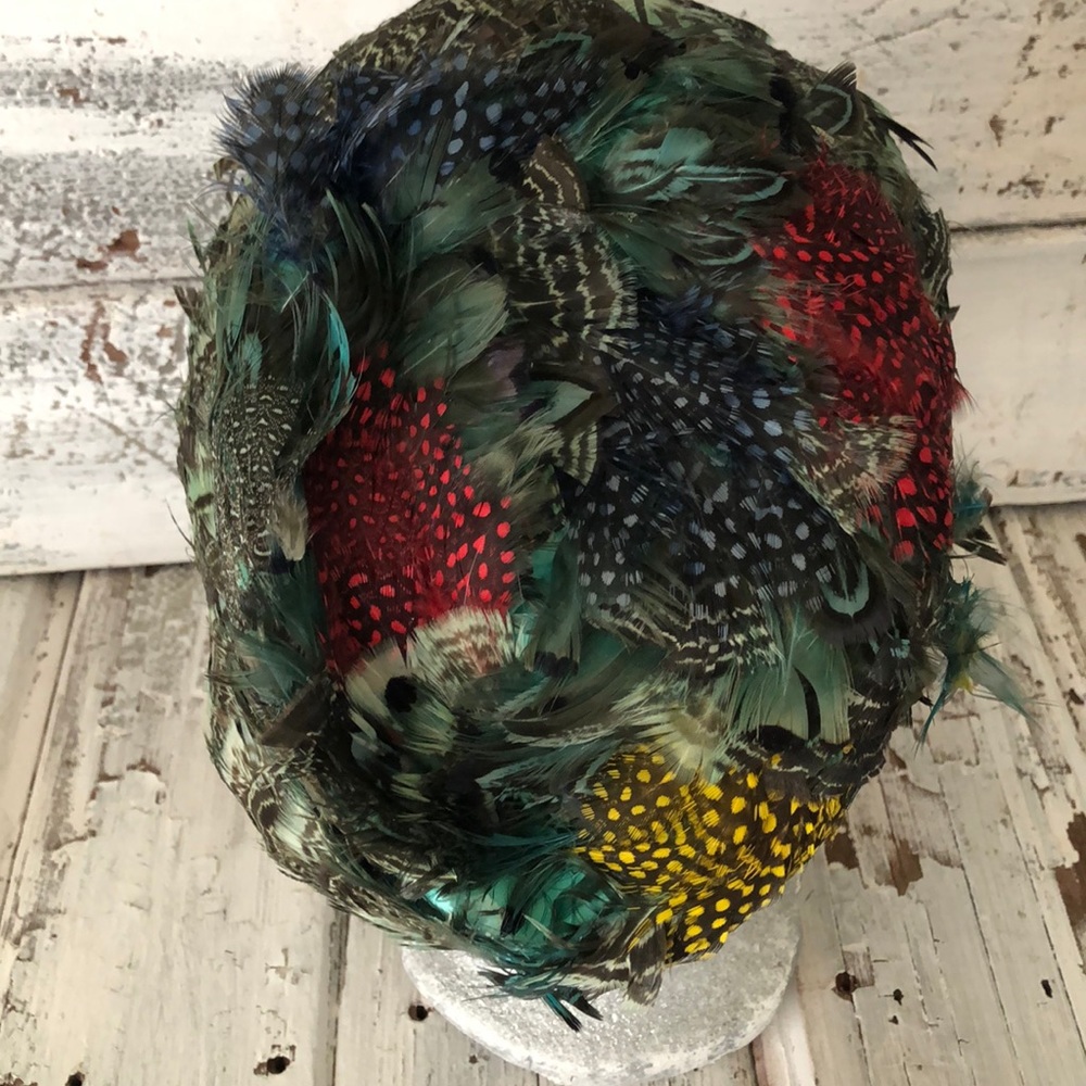 VTG Feathered Hat Amazing condition 50s/60s - Picture 4 of 10
